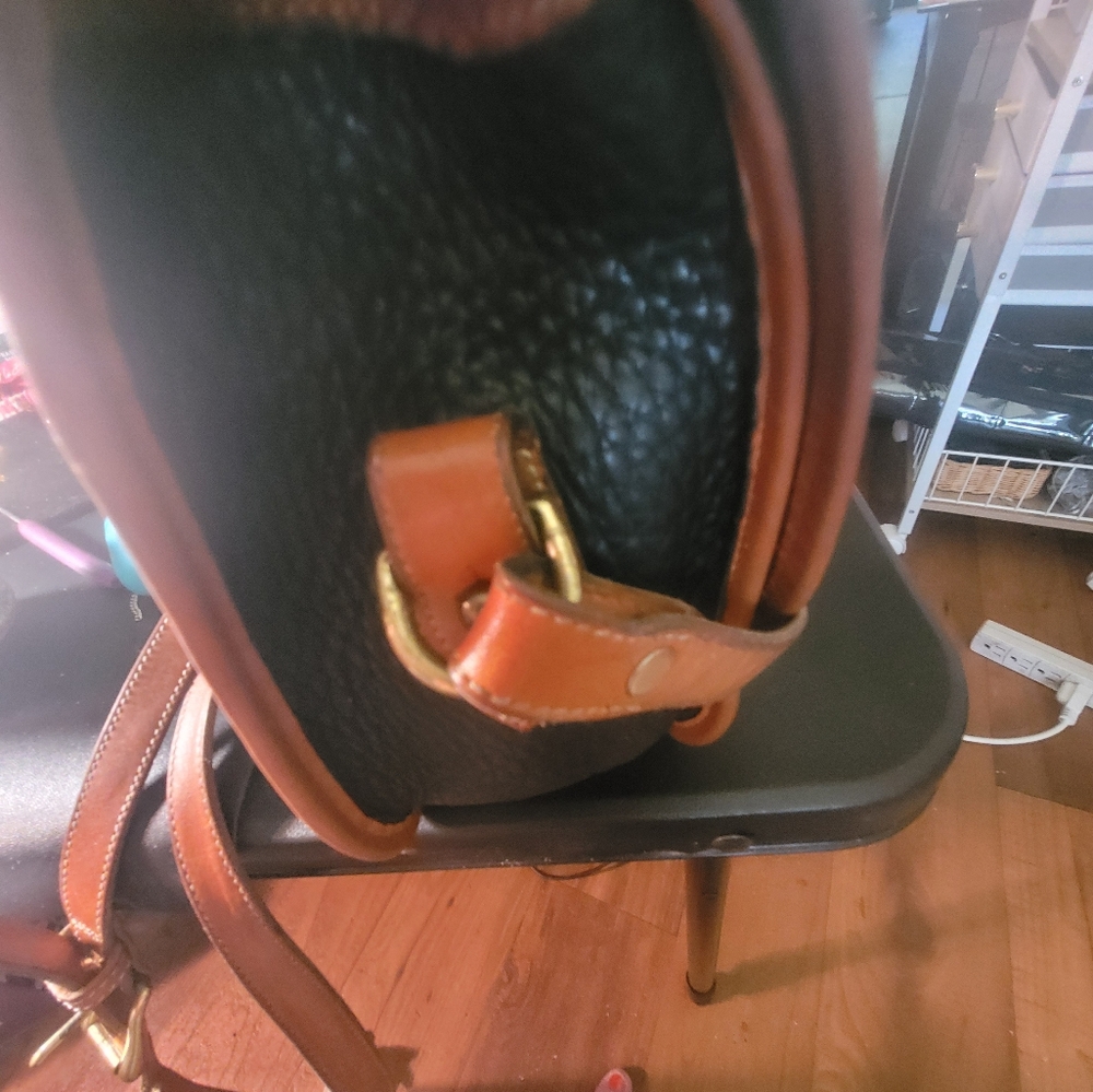 Dooney & Bourke Black and Brown Messenger Bag with Buckle Closure - Picture 16 of 16